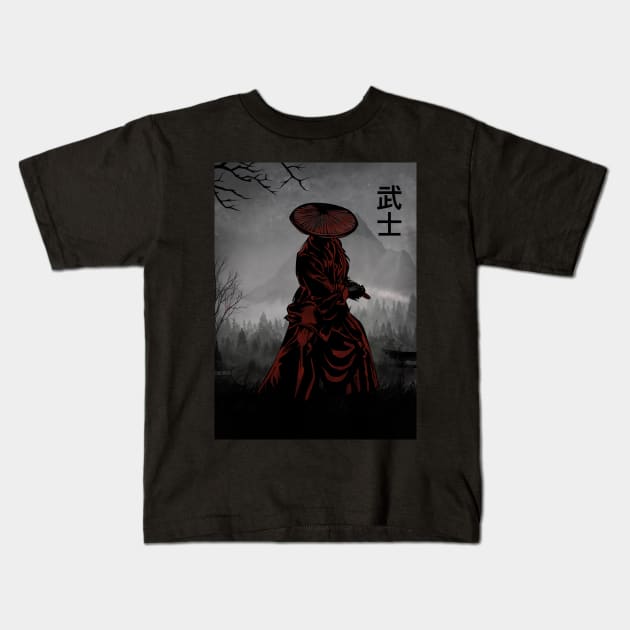 Samurai x bushido Kids T-Shirt by Kalpataru